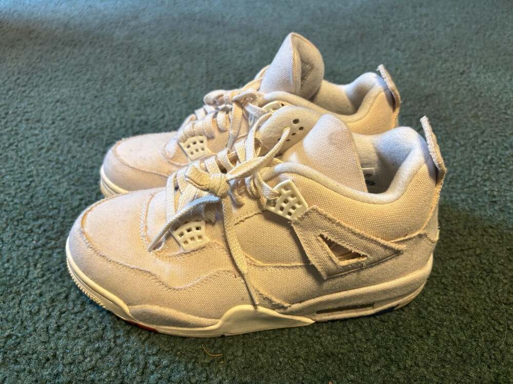 Air Jordan 4 Retro 'Blank Canvas'  Kid Sneakers Size 6